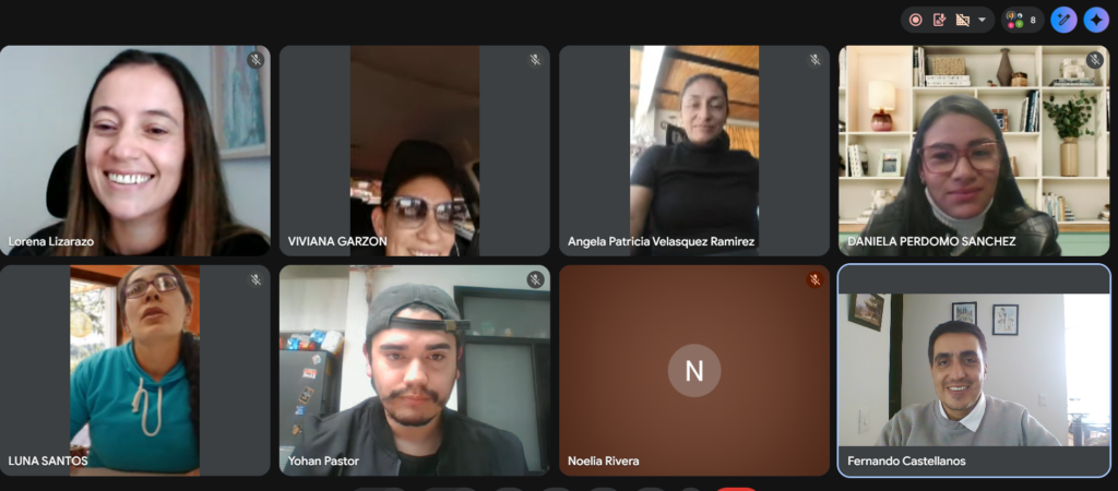 Sesión de consultoría virtual de BUM360 con el equipo completo de una empresa intervenida